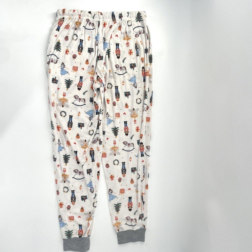 Cuddl Duds Small Tall White Nutcracker Print Minky Fleece Lounge Pajama Set - Picture 6 of 7